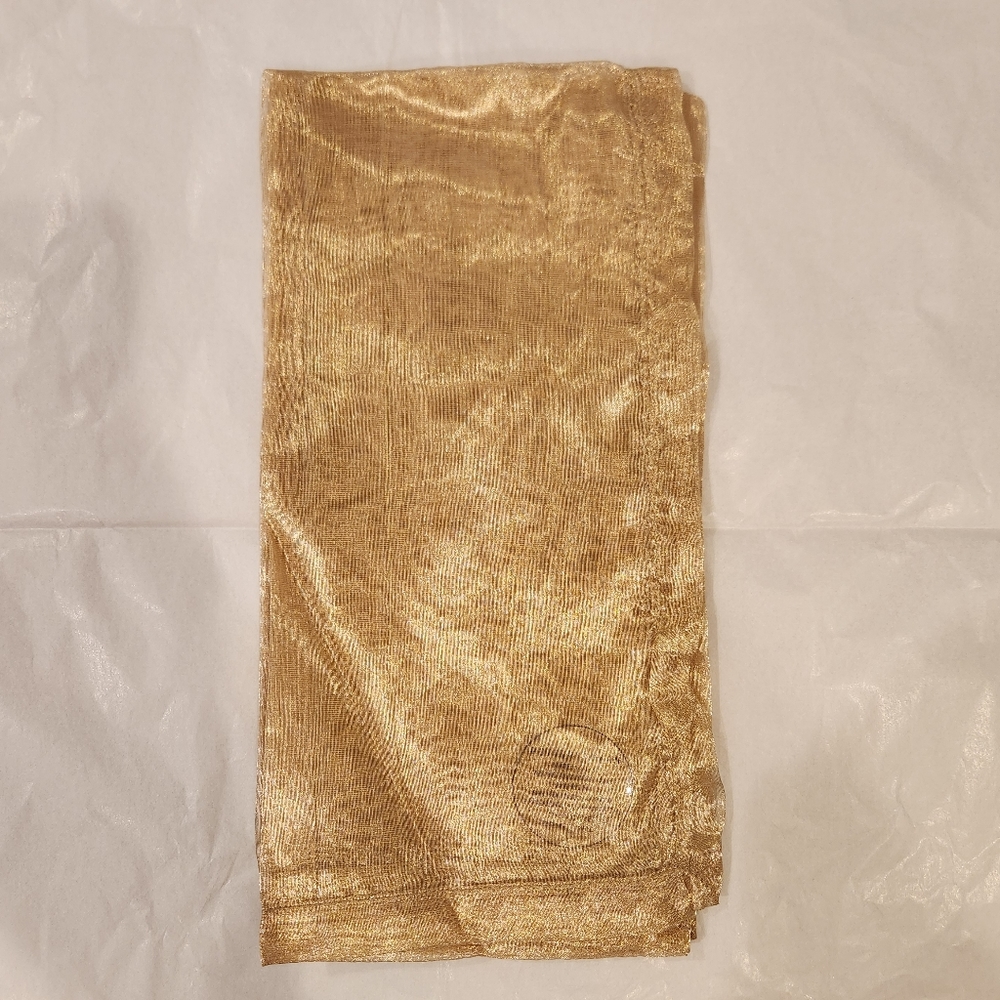 NIP Vintage Pottery Barn Gold Sheer Organza Napkins-set of 4 🌟